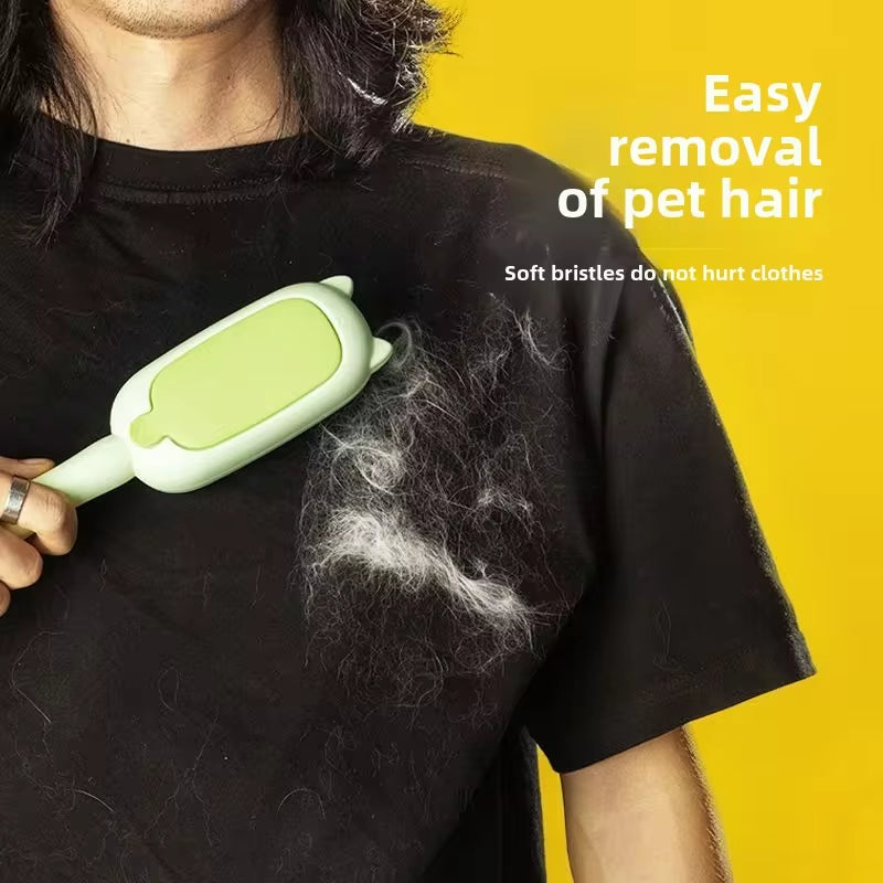 Electrostatic Multi-Purpose Pet Hair Remover Brush with Self-Cleaning Lint Roller for Cats and Dogs