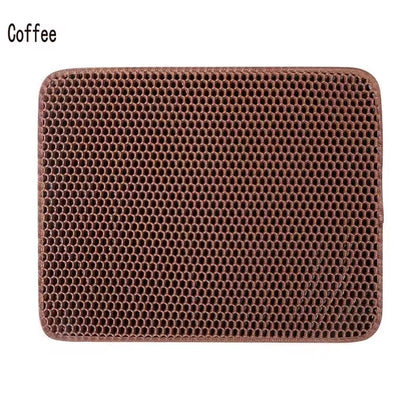 Double Layer Waterproof Cat Litter Mat - Non-Slip Washable Pet Pad for Litter Boxes