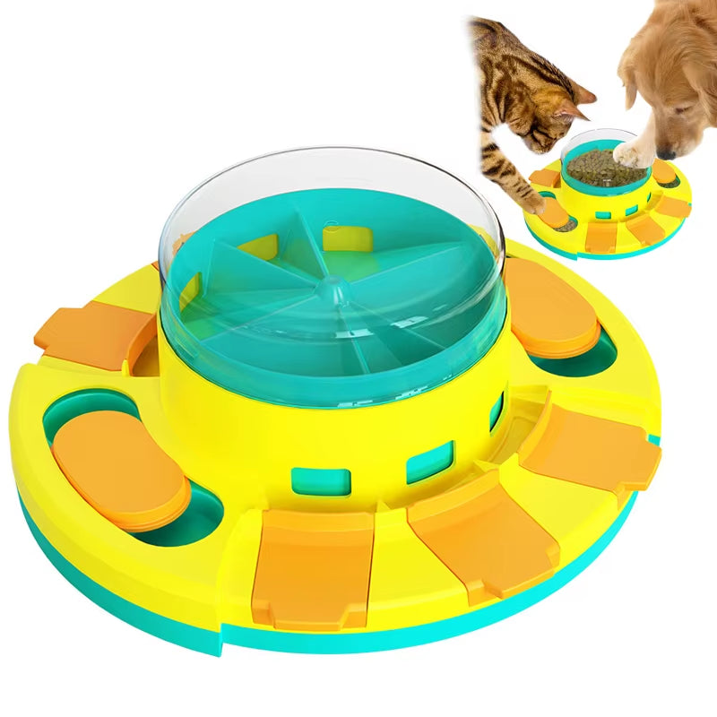 Interactive Dog Puzzle Toy and Slow Feeder - Enhances Puppy IQ, Food Dispenser, Non-Slip Bowl for Pet Training Games