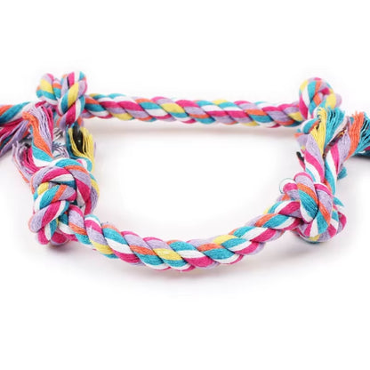 Durable Cotton Knot Rope Chew Toy for Dogs - Molar Cleaning and Dental Health Supplies