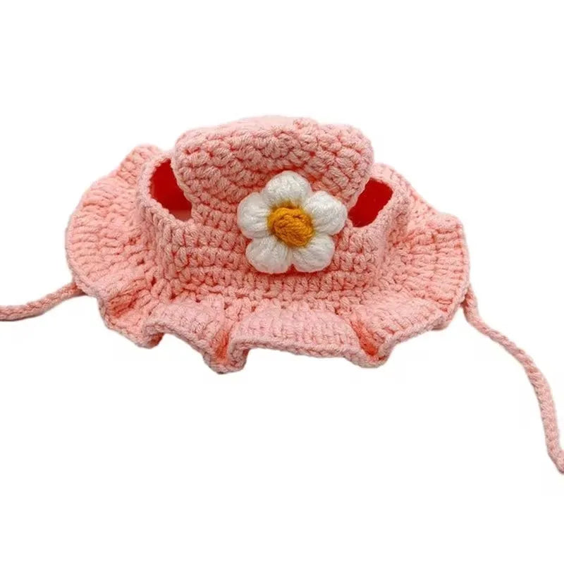 Handcrafted Elastic Woven Cat Hat - Knitted Headwear for Pets, Ideal for Parties and Photo Shoots, Decorative Cat Accessories