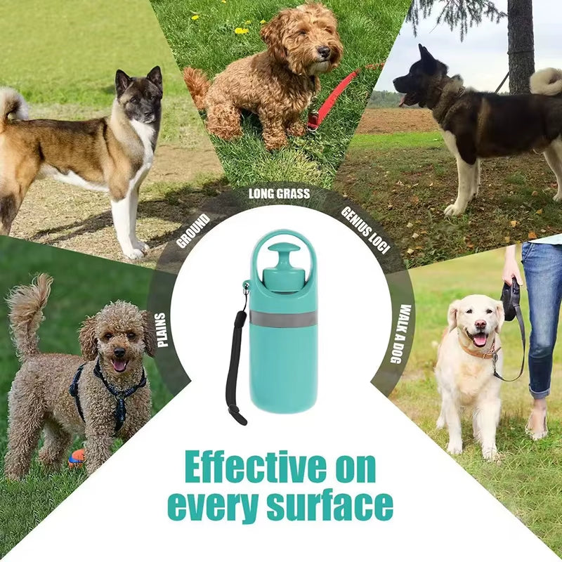 Portable Dog Waste Management Tool with Built-In Garbage Bag and No-Touch Design