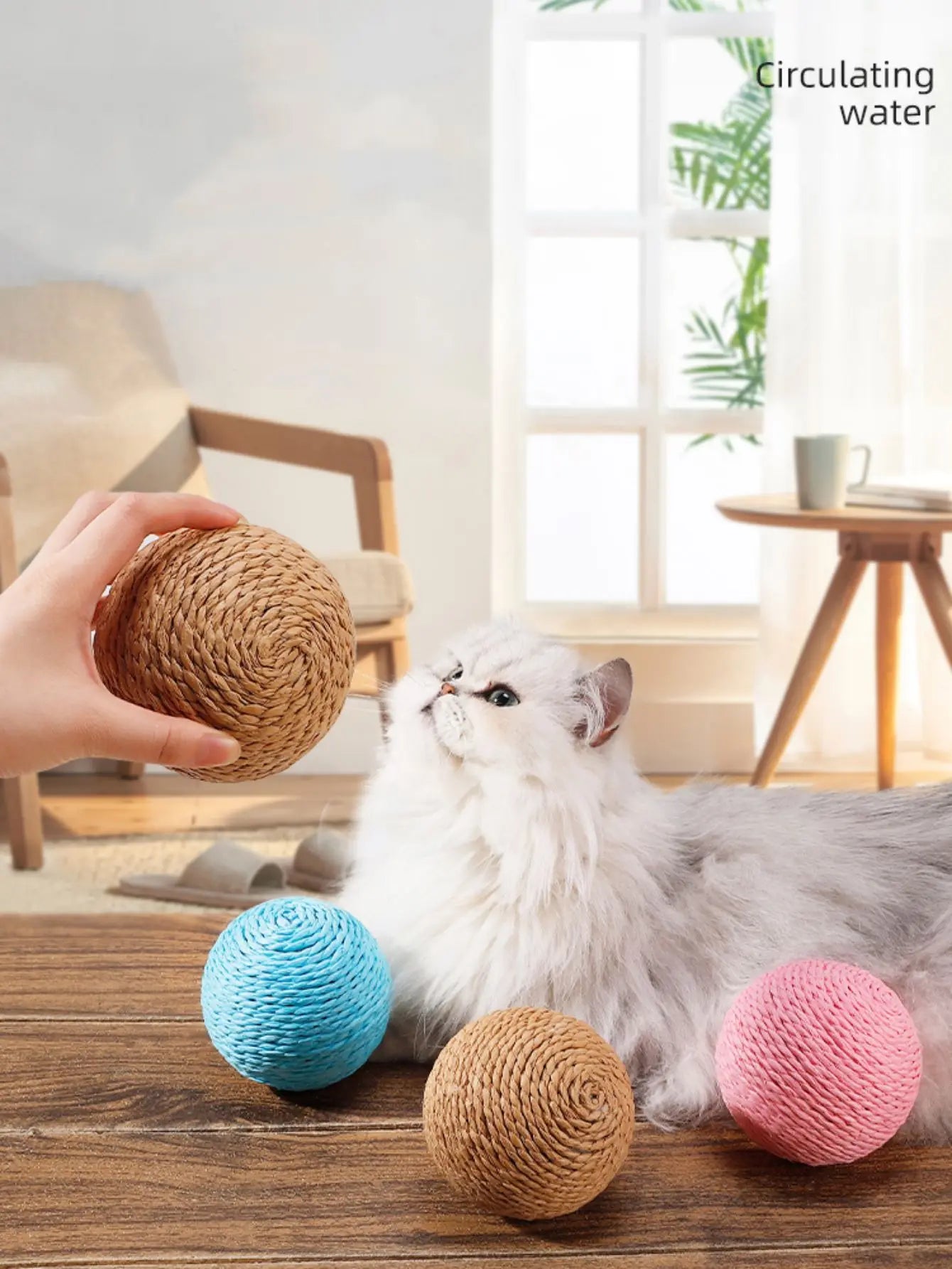 10CM Interactive Sisal Cat Scratching Ball Toy for Dental Care and Playful Engagement