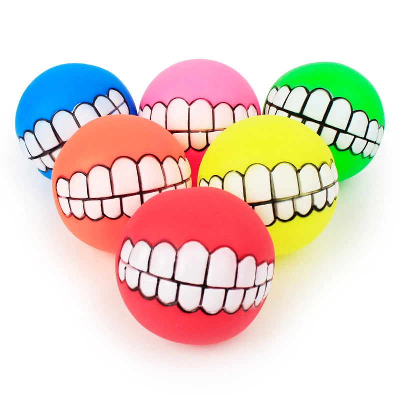 Interactive Silicone Pet Toy Ball for Dogs and Cats - Chew Treat Holder and Tooth Cleaning Squeaker for Training and Play