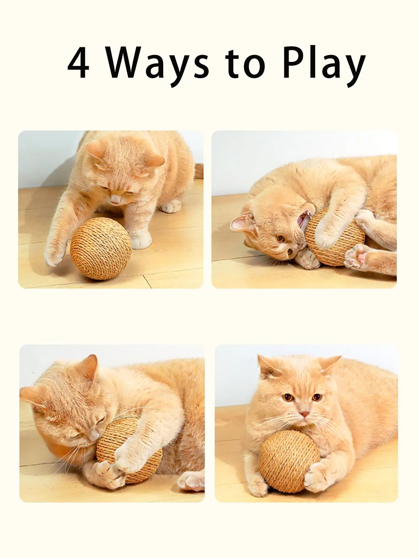 10CM Interactive Sisal Cat Scratching Ball Toy for Dental Care and Playful Engagement