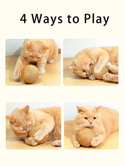 10CM Interactive Sisal Cat Scratching Ball Toy for Dental Care and Playful Engagement