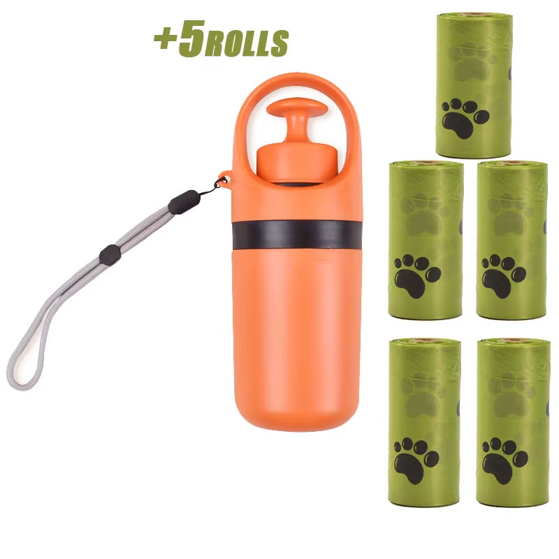 Portable Dog Waste Management Tool with Built-In Garbage Bag and No-Touch Design