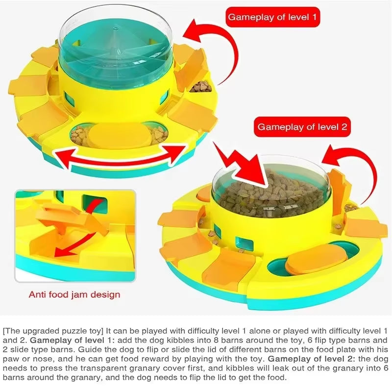 Interactive Dog Puzzle Toy and Slow Feeder - Enhances Puppy IQ, Food Dispenser, Non-Slip Bowl for Pet Training Games