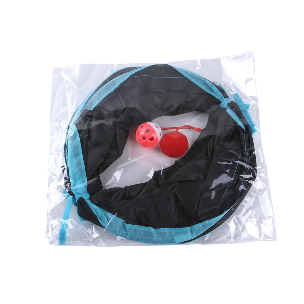 Foldable Cat Tunnel - Breathable Drill Barrel Toy for Indoor Play - Durable Pet Supplies for Cats
