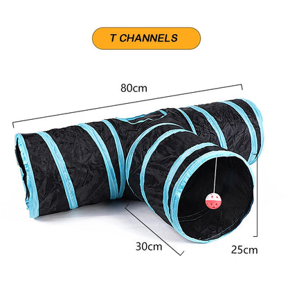 Foldable Cat Tunnel - Breathable Drill Barrel Toy for Indoor Play - Durable Pet Supplies for Cats