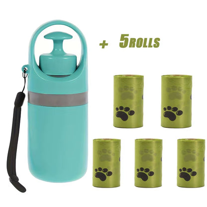 Portable Dog Waste Management Tool with Built-In Garbage Bag and No-Touch Design
