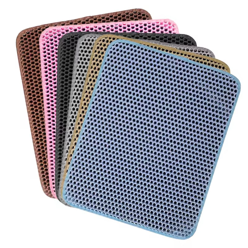 Double Layer Waterproof Cat Litter Mat - Non-Slip Washable Pet Pad for Litter Boxes