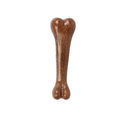 Durable Pine Wood Dog Chew Toy for Dental Care - Interactive Bone-Shaped Puppy Toy