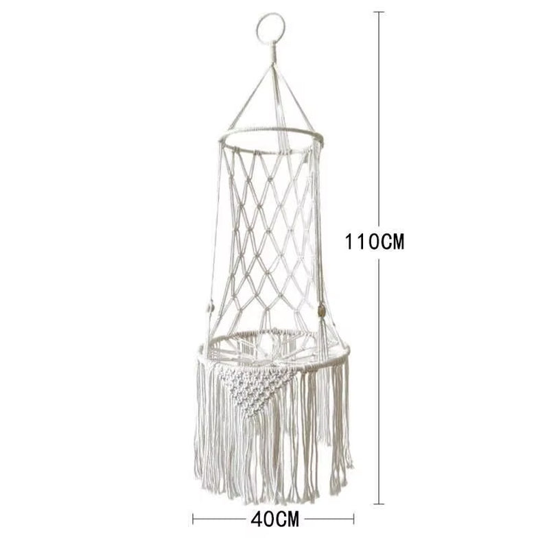 Bohemian Handwoven Macrame Cat Hammock Swing Bed for Home and Bedroom Wall Decoration