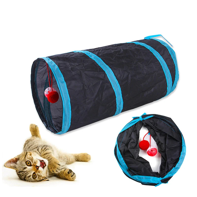 Foldable Cat Tunnel - Breathable Drill Barrel Toy for Indoor Play - Durable Pet Supplies for Cats