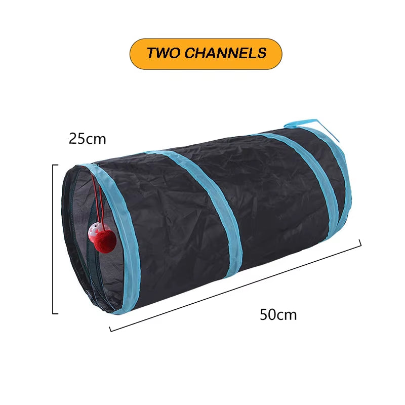 Foldable Cat Tunnel - Breathable Drill Barrel Toy for Indoor Play - Durable Pet Supplies for Cats