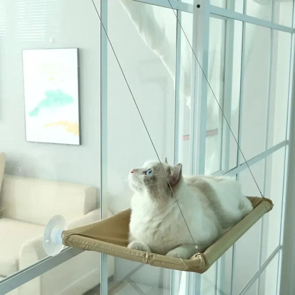 Premium Aerial Cat Hammock - Hanging Bed for Cats and Kittens, Window Seat Nest with 20kg Weight Capacity, Ideal for Climbing and Relaxation