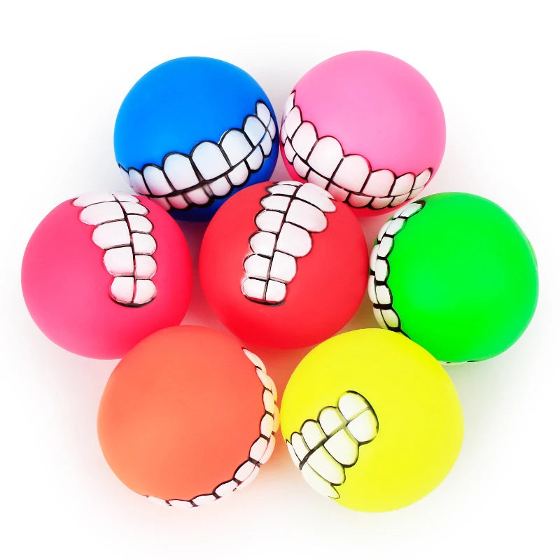 Interactive Silicone Pet Toy Ball for Dogs and Cats - Chew Treat Holder and Tooth Cleaning Squeaker for Training and Play