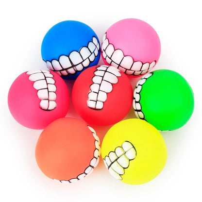 Interactive Silicone Pet Toy Ball for Dogs and Cats - Chew Treat Holder and Tooth Cleaning Squeaker for Training and Play