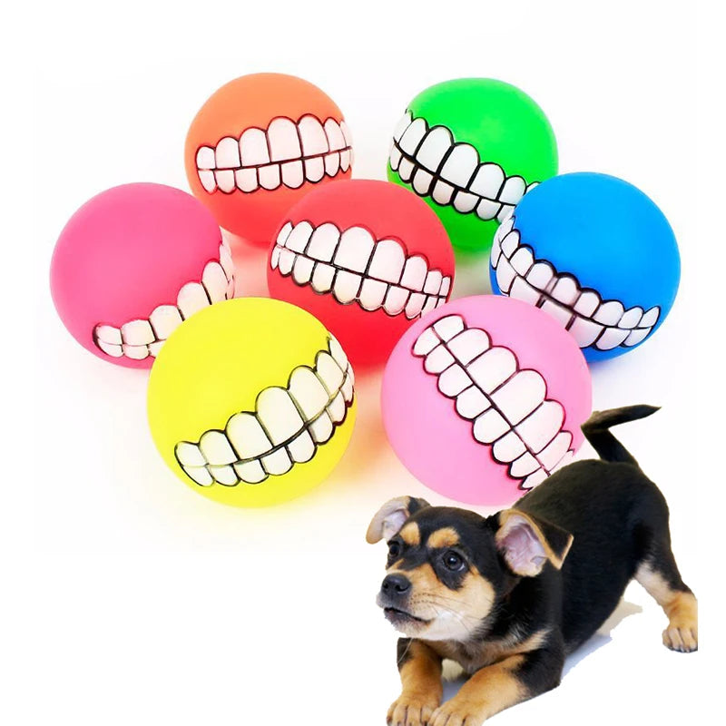 Interactive Silicone Pet Toy Ball for Dogs and Cats - Chew Treat Holder and Tooth Cleaning Squeaker for Training and Play