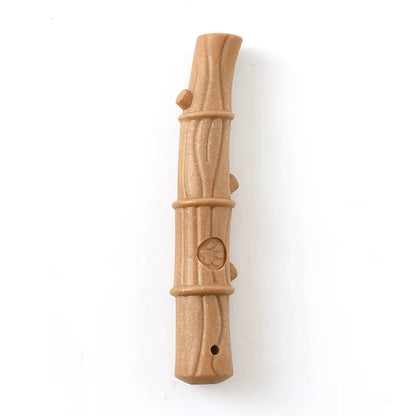 Durable Pine Wood Dog Chew Toy for Dental Care - Interactive Bone-Shaped Puppy Toy