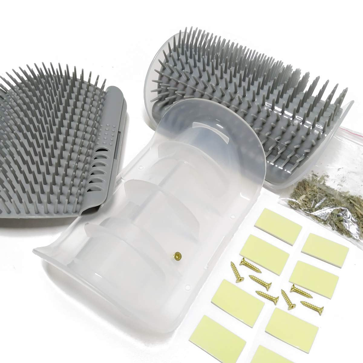 Indulge Your Feline Friends with the 2 Pack Softer Self Groomer - Catnip-Infused Wall Corner Massage Comb for Effortless Grooming and Comfort!