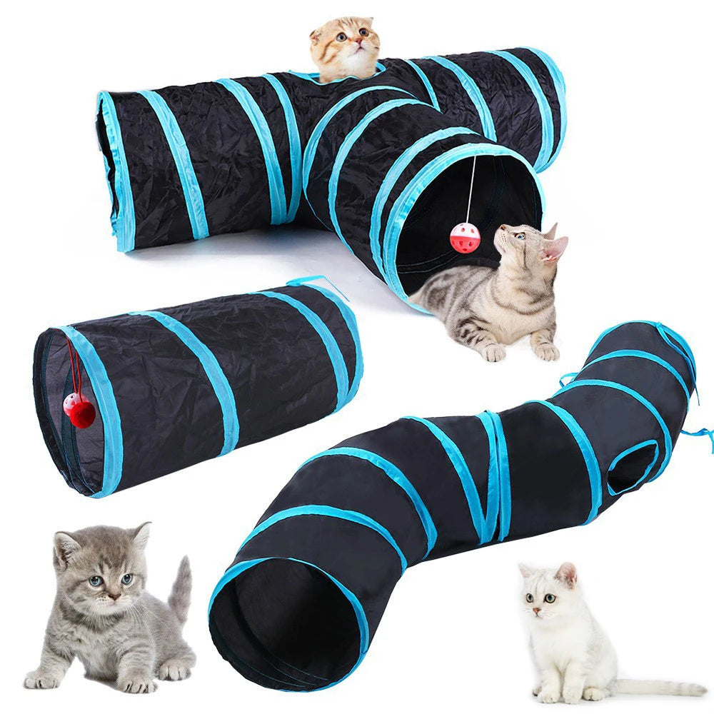Foldable Cat Tunnel - Breathable Drill Barrel Toy for Indoor Play - Durable Pet Supplies for Cats