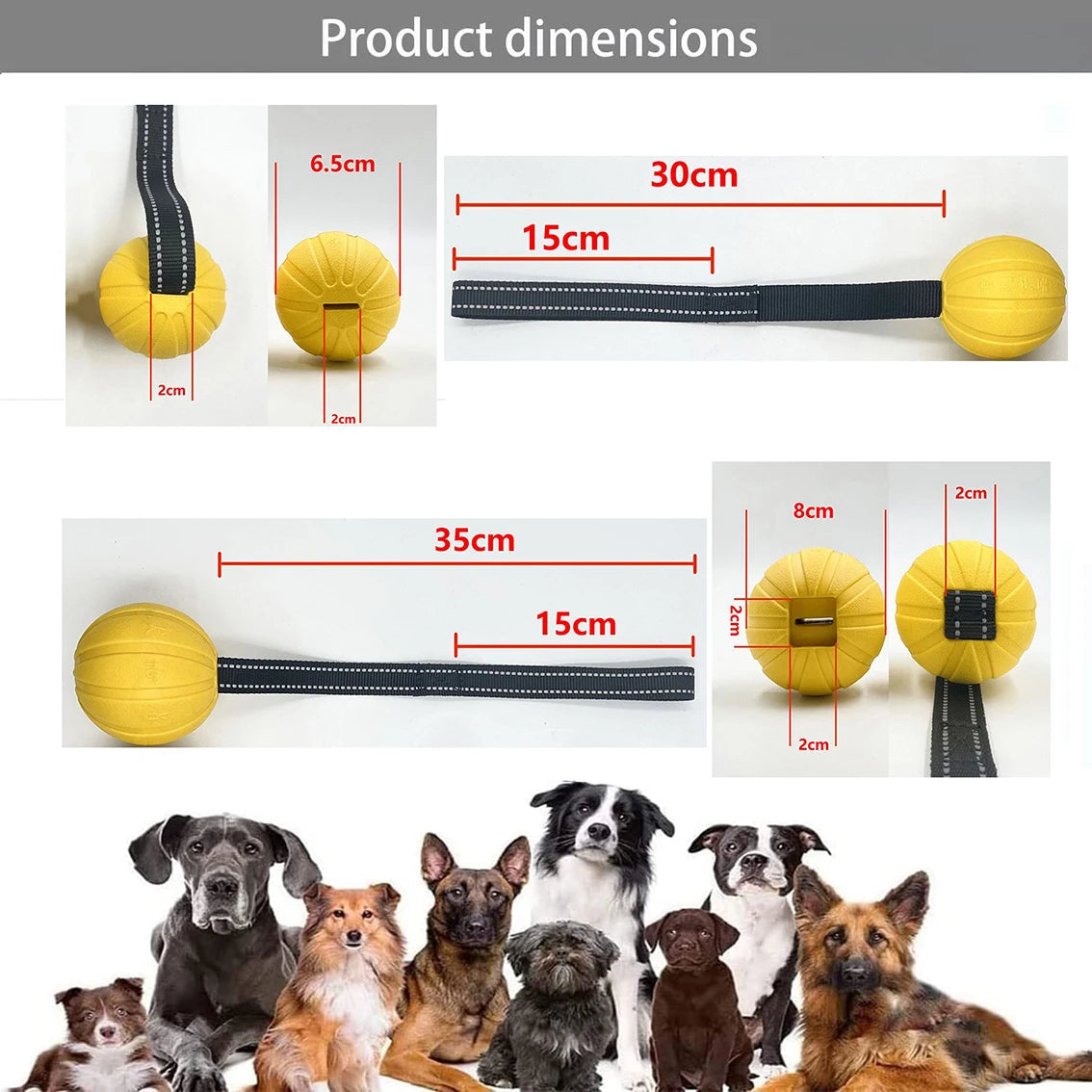 Durable Interactive Dog Toy Balls on Rope for Chewing and Training - EVA Foam, Floats for Small to Large Breeds