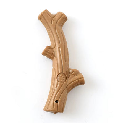 Durable Pine Wood Dog Chew Toy for Dental Care - Interactive Bone-Shaped Puppy Toy