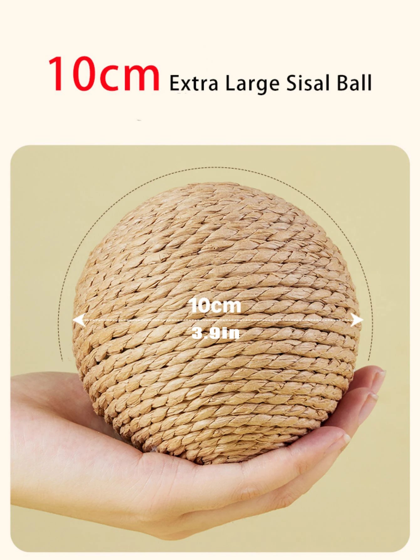 10CM Interactive Sisal Cat Scratching Ball Toy for Dental Care and Playful Engagement