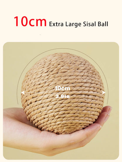 10CM Interactive Sisal Cat Scratching Ball Toy for Dental Care and Playful Engagement