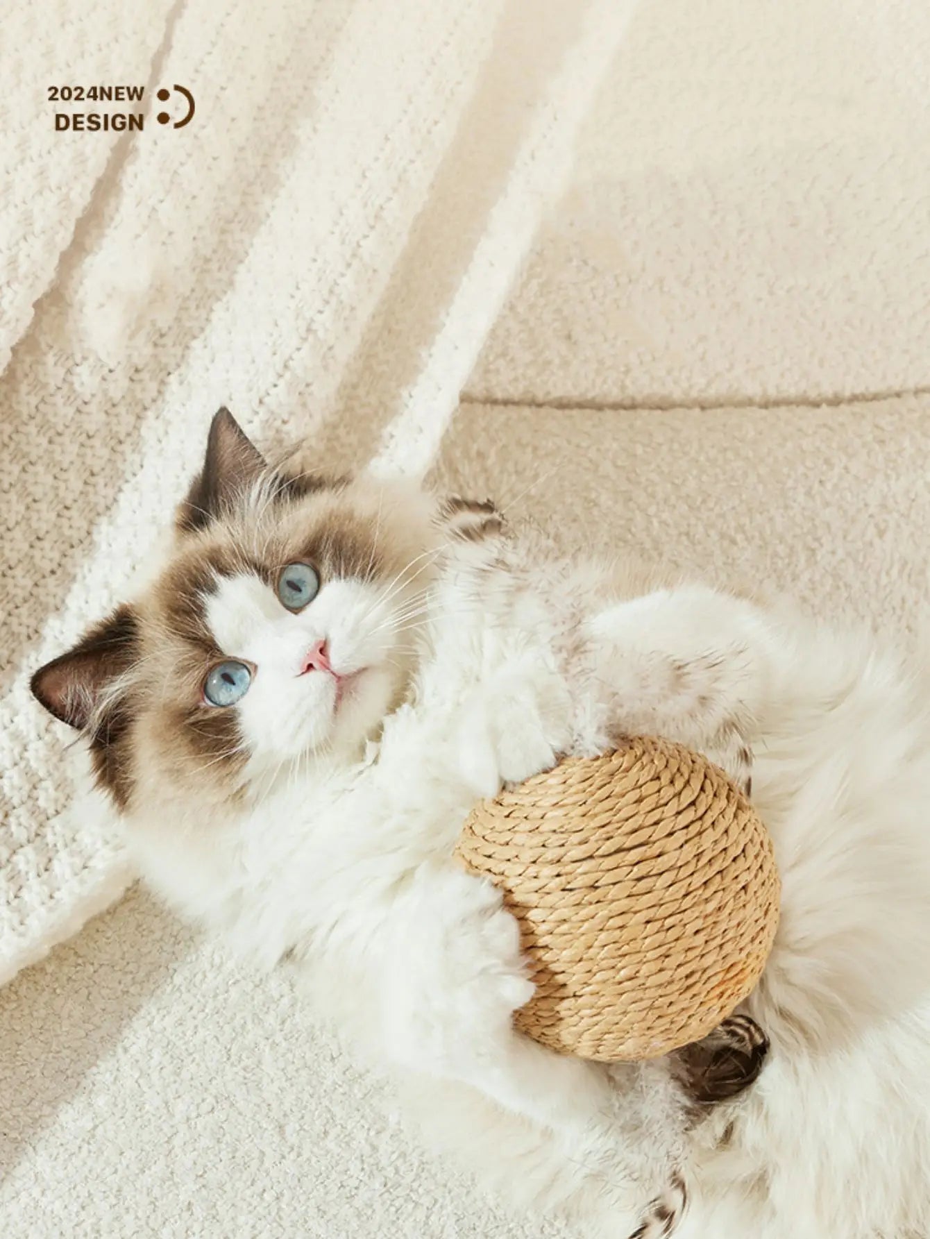 10CM Interactive Sisal Cat Scratching Ball Toy for Dental Care and Playful Engagement