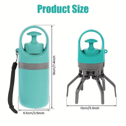 Portable Dog Waste Management Tool with Built-In Garbage Bag and No-Touch Design