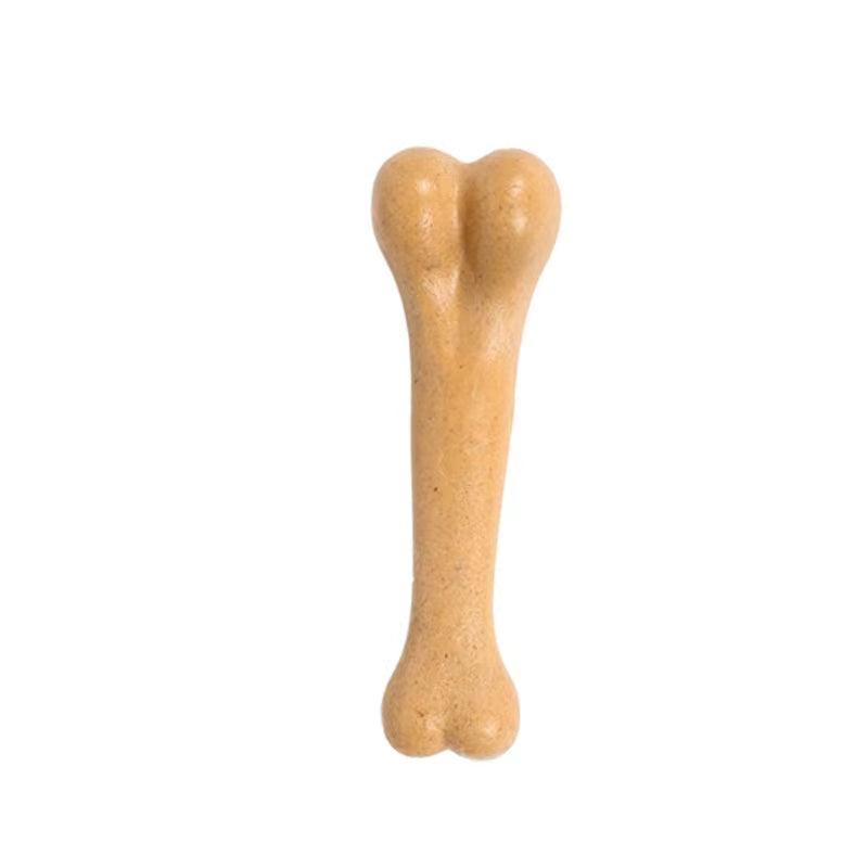 Durable Pine Wood Dog Chew Toy for Dental Care - Interactive Bone-Shaped Puppy Toy