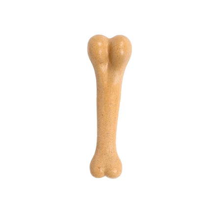 Durable Pine Wood Dog Chew Toy for Dental Care - Interactive Bone-Shaped Puppy Toy