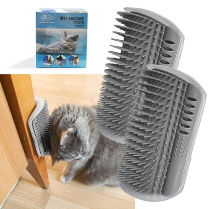 Indulge Your Feline Friends with the 2 Pack Softer Self Groomer - Catnip-Infused Wall Corner Massage Comb for Effortless Grooming and Comfort!