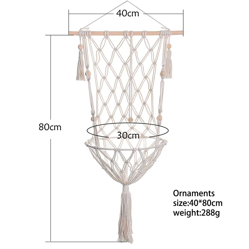 Bohemian Handwoven Macrame Cat Hammock Swing Bed for Home and Bedroom Wall Decoration