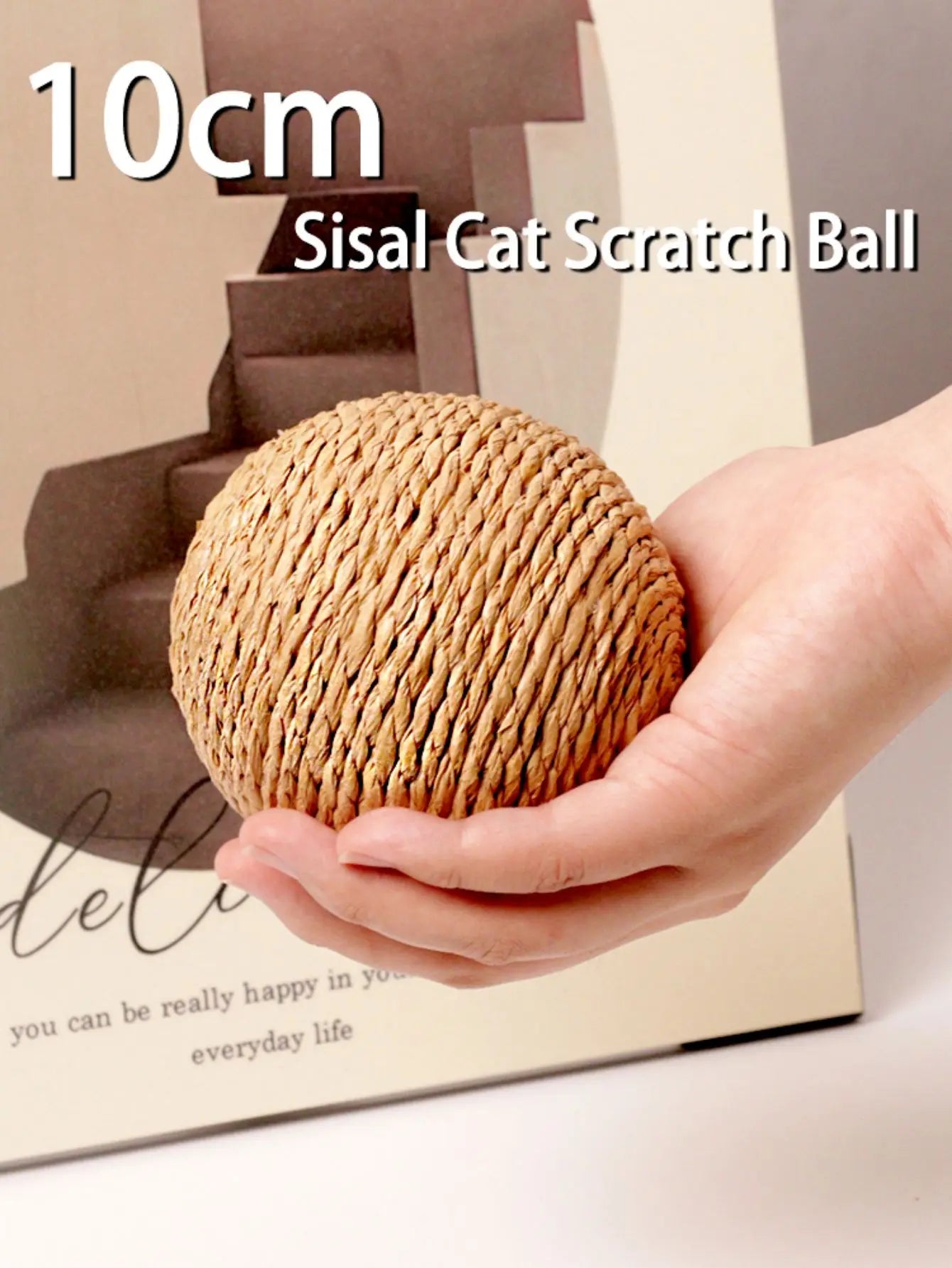 10CM Interactive Sisal Cat Scratching Ball Toy for Dental Care and Playful Engagement