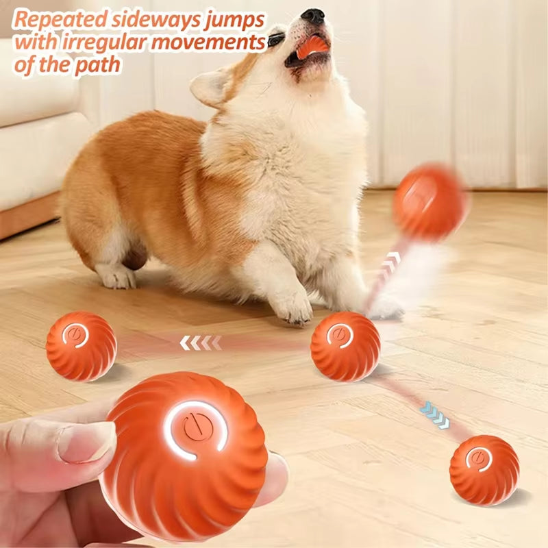Smart Interactive Dog Toy Ball - Automatic Jumping and Rotating USB Rechargeable Chew Toy for Puppies