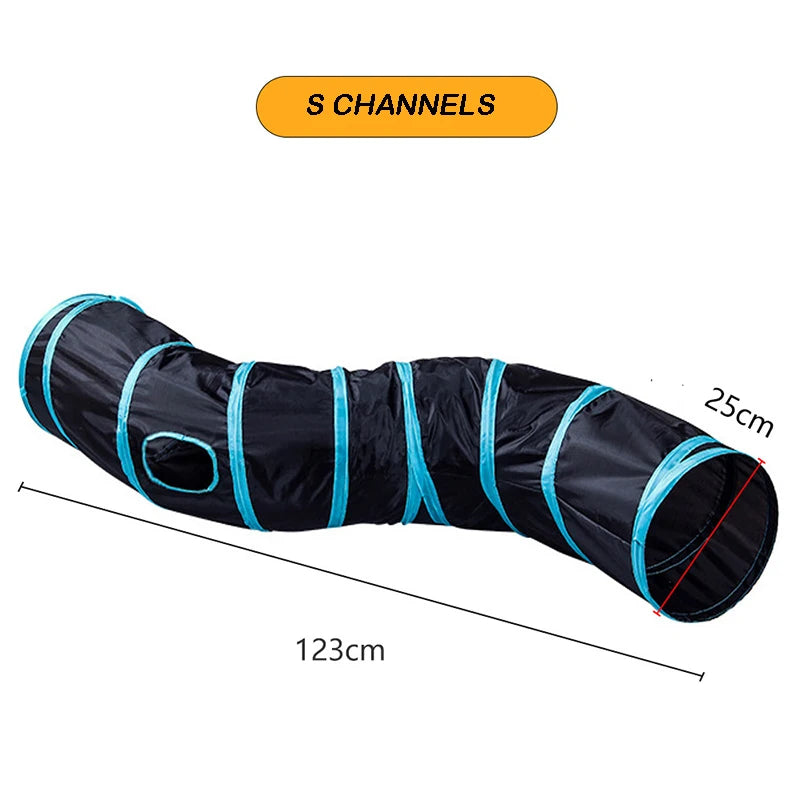 Foldable Cat Tunnel - Breathable Drill Barrel Toy for Indoor Play - Durable Pet Supplies for Cats