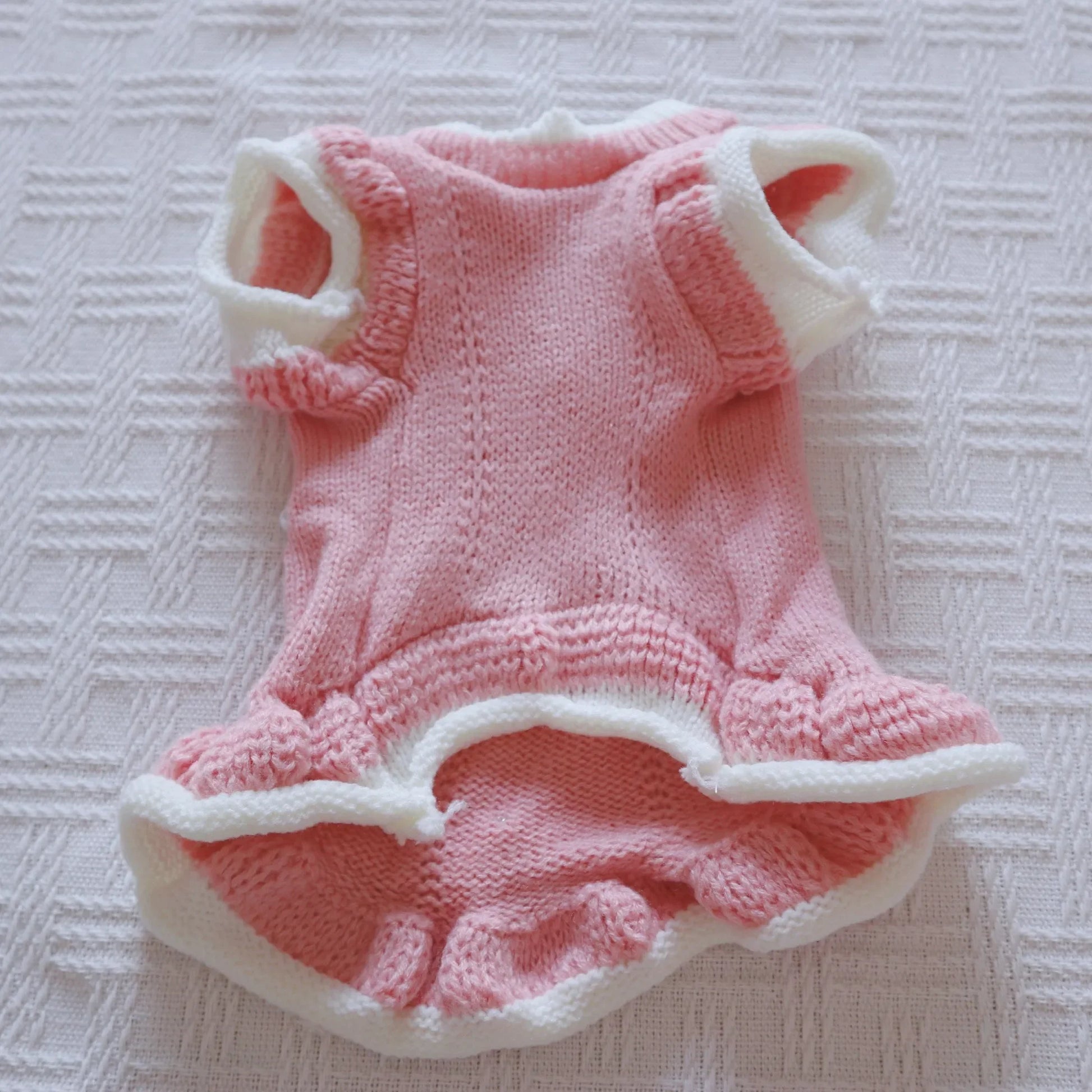 Pink Pearl Curly Sleeveless Sweater for Dogs - Warm Autumn/Winter Pet Apparel