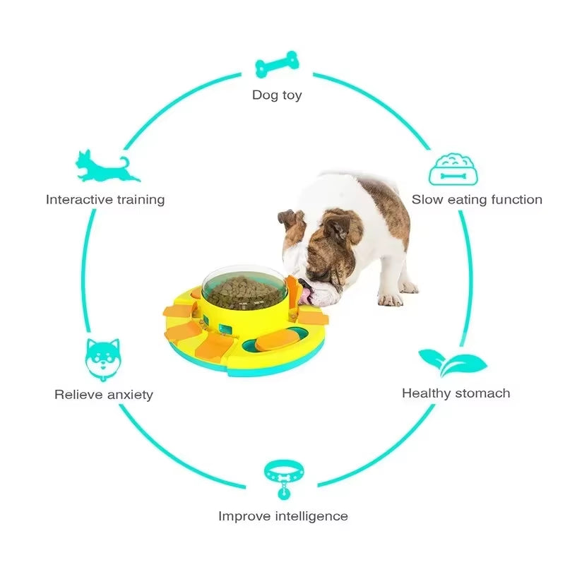 Interactive Dog Puzzle Toy and Slow Feeder - Enhances Puppy IQ, Food Dispenser, Non-Slip Bowl for Pet Training Games