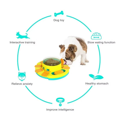 Interactive Dog Puzzle Toy and Slow Feeder - Enhances Puppy IQ, Food Dispenser, Non-Slip Bowl for Pet Training Games
