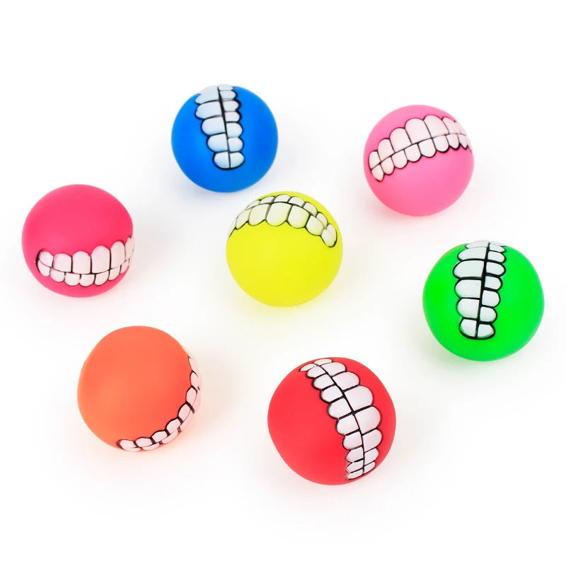 Interactive Silicone Pet Toy Ball for Dogs and Cats - Chew Treat Holder and Tooth Cleaning Squeaker for Training and Play