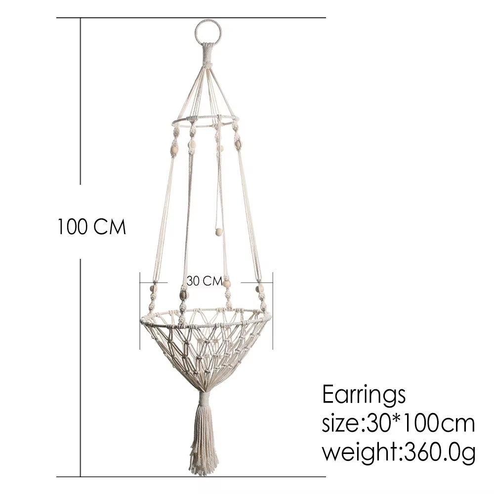 Bohemian Handwoven Macrame Cat Hammock Swing Bed for Home and Bedroom Wall Decoration